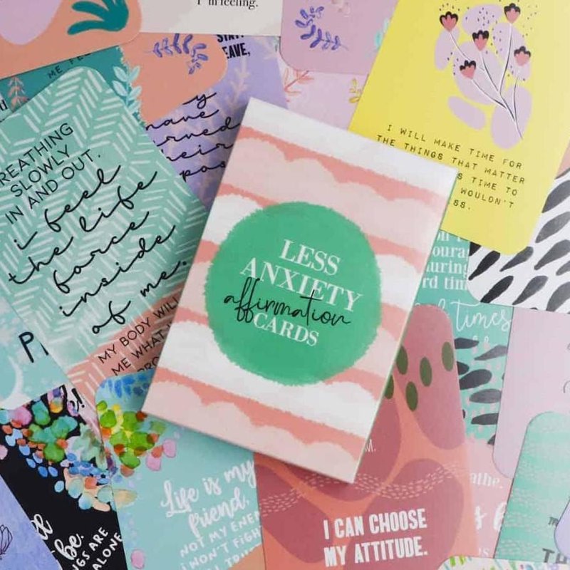 Less Anxiety Affirmation Cards card deck