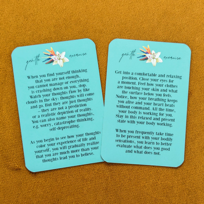 WHen You Feel Bad Mindfulness cards with Mindfulness meditation exercise son the back to help you feel better